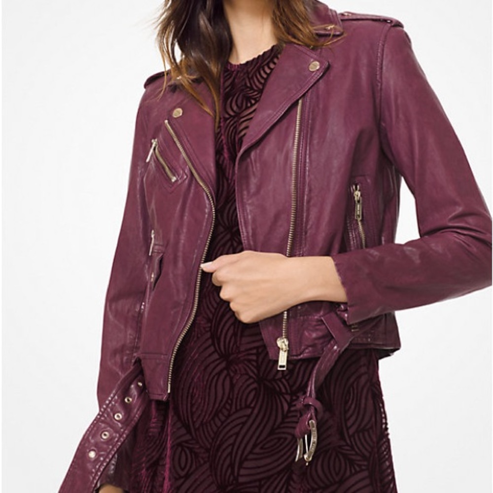 Michael Kors Leather Moto Jacket